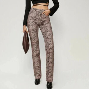 NWT Reformation Peyton Hight Waist Bootcut Jeans in Snake